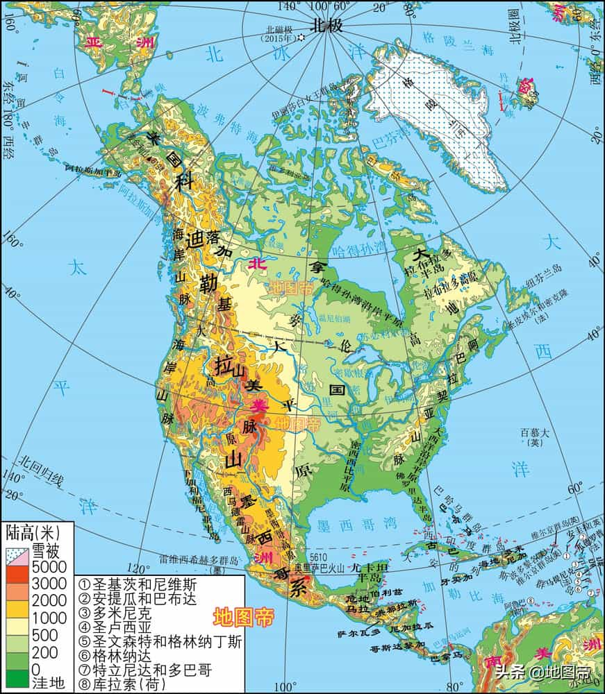 世界七大洲地形圖七大洲輪廓圖