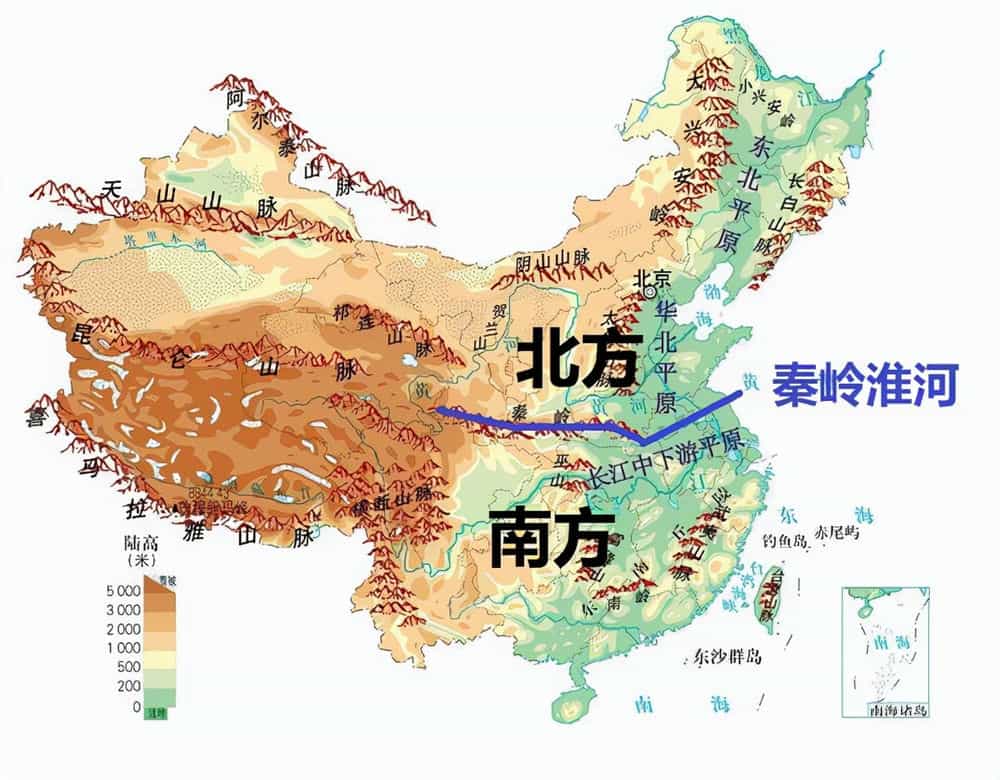 中国南方北方分界线图片