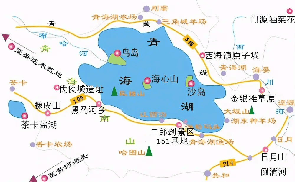 青海湖地理位置图片
